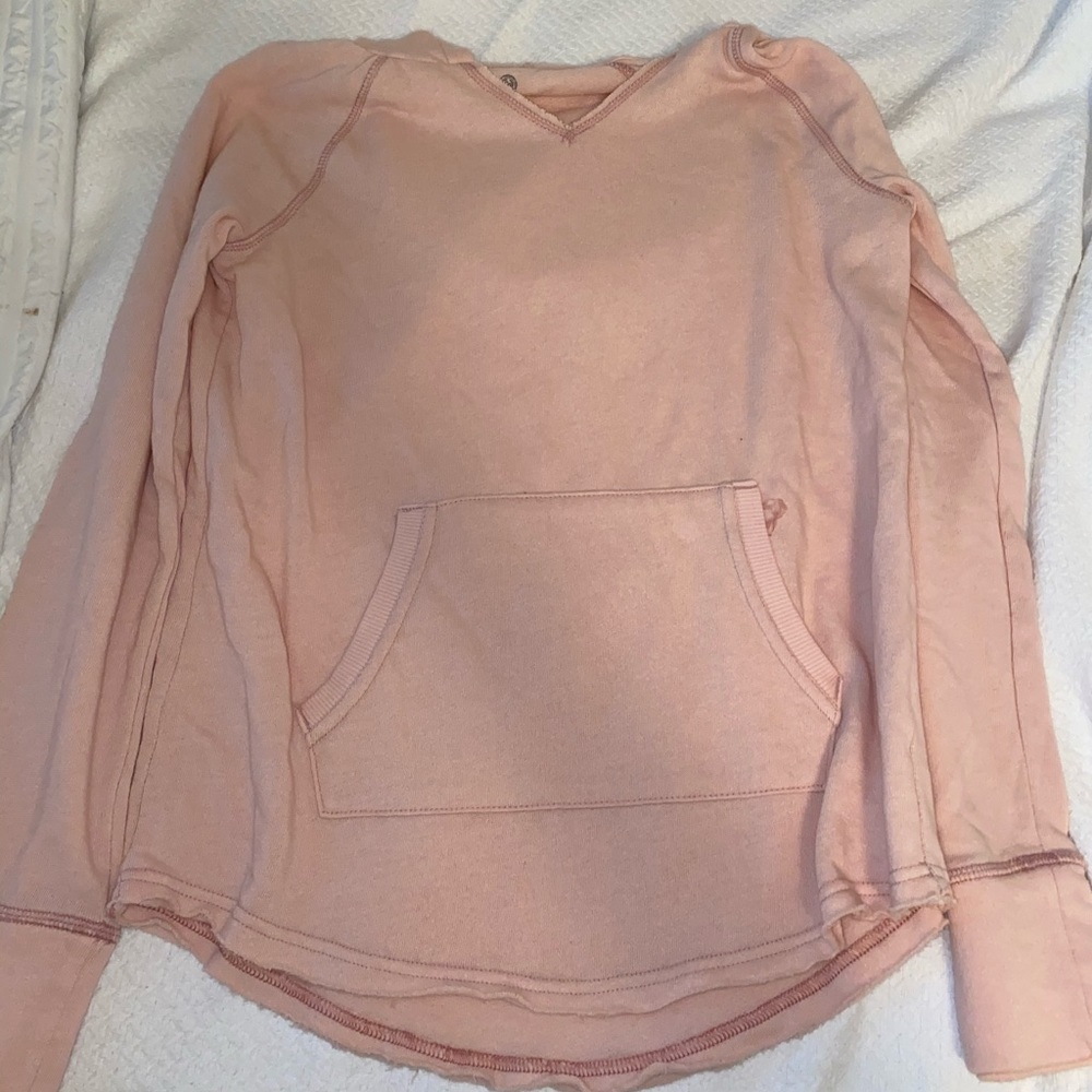 light pink hooded pullover